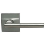 Omnia Non-Turning One-Sided Door Lever with 943 Style Handle and Square Rose Satin Stainless Steel
