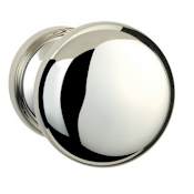 Omnia Non-Turning One-Sided Door Knob with 442 Style Handle and Small Round Rose Lacquered Polished Nickel