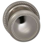 Omnia Passage Door Knob Set with 443 Style Handle and Round Rose Lacquered Polished Nickel