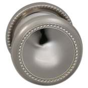 Omnia Passage Door Knob Set with 443 Style Handle and Round Rose Lacquered Polished Nickel