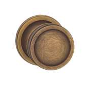 Omnia Arc Passage Door Knob Set with 513 Handle and Edged Rosette Lacquered Antique Brass