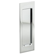 Omnia Contemporary 7" Tall Rectangular Recessed Flush Sliding Door / Pocket Door Pull Polished Chrome