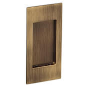 Omnia 4-1/2 Inch Tall Flush Pull Lacquered Antique Brass