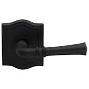 Omnia Passage Door Lever Set with Traditional Lever and Arched Rose from the Prodigy Collection Oil Rubbed Black