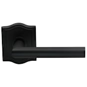 Omnia Privacy Door Lever Set with Modern Lever and Arched Rose from the Prodigy Collection Oil Rubbed Black