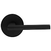 Omnia Wedge Passage Door Lever Set with Modern Style Rose from the Prodigy Collection Oil Rubbed Black