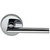 Omnia Privacy Door Lever Set with 943 Style Handle and Round Rose Bright Chrome