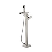 Ove Decors Infinity Floor Mounted Tub Filler - Includes Hand Shower Brushed Nickel