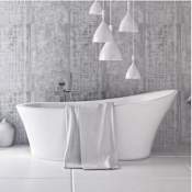 Ove Decors Skylar 71" Free Standing Acrylic Soaking Tub with Reversible Drain, Drain Assembly, and Overflow White