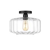 Ove Decors Preston 11" Wide Semi-Flush Drum Ceiling Fixture Black