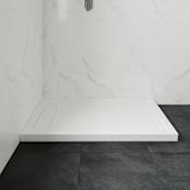 Ove Decors 54" x 32" Rectangular Shower Base with Single Threshold and Reversible Drain White