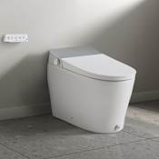 Ove Decors Clarke 0.92 / 1.28 GPF One Piece Elongated Smart Toilet with Hands-Free Automated Dual Flush - Bidet Seat Included White