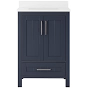 Ove Decors Kansas 24" Free Standing Single Basin Vanity Set with Cabinet and Cultured Marble Vanity Top Midnight Blue / Cultured Marble Top