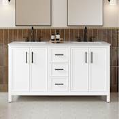Ove Decors Solas 60" Free Standing Double Basin Vanity Set with Cabinet and Cultured Marble Vanity Top White