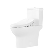 Ove Decors Felix 1.06 / 1.59 GPF Dual Flush Two-Piece Elongated Chair Height Toilet - Bidet Seat Included White