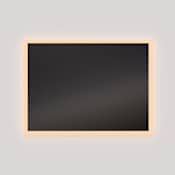 Oxygen Lighting Starlight 48" W x 48" H Modern Rectangular Aluminum Framed Bathroom Wall Mirror Black