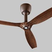 Oxygen Lighting Alpha 3 Blade Indoor DC Motor Ceiling Fan - Wall Control and Light Kit Included - Custom Blade Options Oiled Bronze