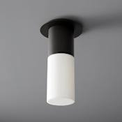 Oxygen Lighting Pilar Single Light 11" Tall Integrated LED Flush Mount Ceiling Fixture Black / Matte White Acrylic