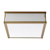 Oxygen Lighting Modulo 16" Wide 2 Light Single Flush Mount LED Ceiling Fixture with Acrylic Shade Aged Brass