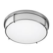 Oxygen Lighting iO 17" Wide 2 Light Single Flush Mount LED Ceiling Fixture with Acrylic Shade Satin Nickel