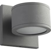 Oxygen Lighting Ceres 5" Tall 2 Light Single Outdoor LED Wall Sconce with Frosted Glass Diffuser Grey