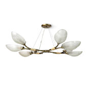 Palecek Terrence 8 Light 50" Wide Linear Chandelier Brass