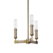 Palecek Carolina 3 Light 17" Wide Outdoor Chandelier Brass