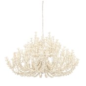 Palecek Seychelles 5 Light 44" Wide Beaded Chandelier Off White