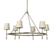 Palecek Hendrick 6 Light 43" Wide Ring Chandelier Brass
