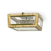 Palecek Watson 4 Light 16" Wide Flush Mount Ceiling Fixture Antique Brass