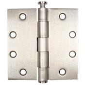 Pamex 4 Inch x 4 Inch Plain Bearing 1/4 Inch Radius Corner Mortise Hinge - Single Hinge Satin Nickel