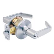 Pamex Solid Brass Grade 2 Commercial Passage Door Lever Set from the Cambridge Collection Satin Chrome