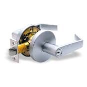 Pamex Solid Brass Heavy Duty Grade 2 Commercial Passage Door Lever Set from the Princeton Collection Satin Chrome