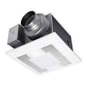 Panasonic 110 CFM 0.3 Sone Ceiling Mounted Customizable Bath Fan with Light and Built-in Multi-speed White