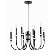 Park Harbor Blackpool 8 Light 25-3/8" Wide Chandelier Black