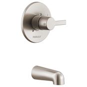 Peerless Flute Tub Trim Kit with Non Diverter Tub Spout - Less Rough-In Brushed Nickel