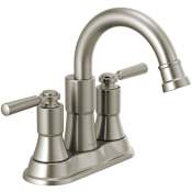 Peerless Westchester 1 GPM Centerset Bathroom Faucet with Push Pop-Up Drain Assembly - Lifetime Limited Warranty Brushed Nickel