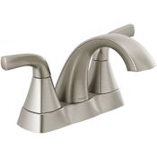 Peerless Parkwood 1 GPM Centerset Bathroom Faucet with Push Pop-Up Drain Assembly - Lifetime Limited Warranty Brushed Nickel