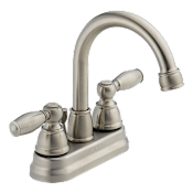 Peerless Bathroom Faucet Centerset with Ergonomic Blade Handles - Lifetime Limited Warranty Brilliance Brushed Nickel