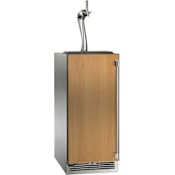 Perlick 15 Inch Wide 2.8 Cu. Ft. Built-In Single Tap Kegerator with Left Hinge and Wave Design Tower Panel Ready