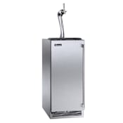 Perlick 15 Inch Wide 2.8 Cu. Ft. Built-In Single Tap Kegerator with Left Hinge and Wave Design Tower Stainless Steel