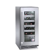 Perlick 15 Inch Wide 20 Bottle Capacity Built-In Outdoor Wine Cooler with Right Hinge and Door Lock Stainless Steel Framed Glass