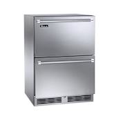 Perlick Signature Series 24 Inch Wide 5.2 Cu. Ft. Outdoor Refrigerator Drawer with Door Lock and Door Alarm Panel Ready