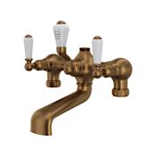 Perrin and Rowe Edwardian Floor / Wall Mounted Clawfoot Tub Filler with Built-In Diverter English Bronze