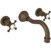 Perrin and Rowe Georgian Era 1.2 GPM Wall Mounted Widespread Bathroom Faucet English Bronze