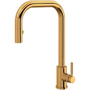 Perrin and Rowe Holborn 1.75 GPM Single Hole Pull Down Kitchen Faucet English Gold