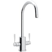 Perrin and Rowe Perrin and Rowe Holborn 1.8 GPM Deck Mounted Single Hole Faucet with Two Lever Metal Handles Polished Chrome