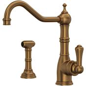 Perrin and Rowe Edwardian 1.8 GPM Single Hole Kitchen Faucet - Includes Side Spray English Bronze