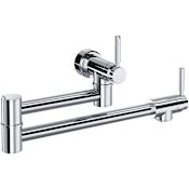 Perrin and Rowe Holborn 1.8 GPM Wall Mounted Single Hole Pot Filler with Brass Handles Polished Chrome