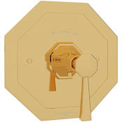 Perrin and Rowe Deco Thermostatic Valve Trim Only with Single Lever Handle - Less Rough In English Gold